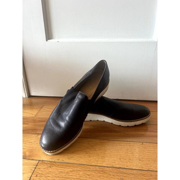 Franco Sarto Leather Slip-On Platform Loafers – Black – Size 9 - Picture 2 of 3